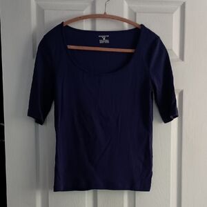 Jones New York Navy Short Sleeve Tee